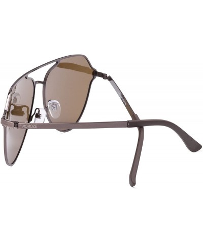 Square Unisex Mens Womens Polarized Aviator Sunglasses Retro Style Designer Celebrity Shades - Brown - Brown - CJ18EHIMM43 $2...