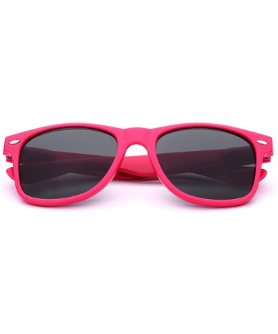 Wayfarer Iconic Horn Rimmed Retro Classic Sunglasses - Hot Pink - CG12O6WDYC8 $7.12
