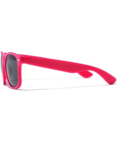Wayfarer Iconic Horn Rimmed Retro Classic Sunglasses - Hot Pink - CG12O6WDYC8 $7.12