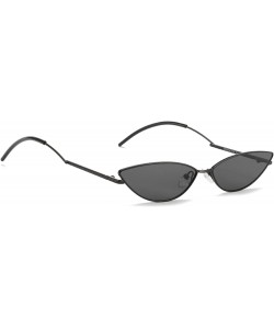 Sport Classic Retro Designer Style Cat's Eye Sunglasses for Women metal AC UV 400 Protection Sunglasses - Black Gray - CL18SA...