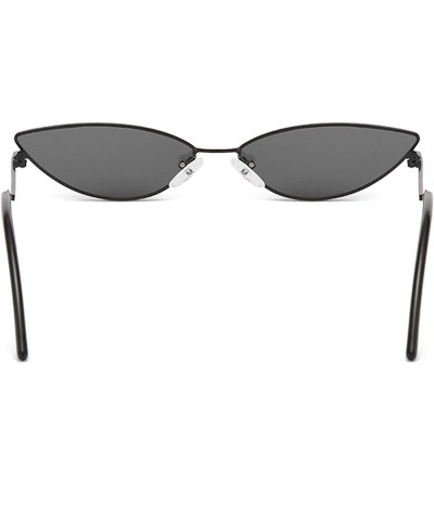 Sport Classic Retro Designer Style Cat's Eye Sunglasses for Women metal AC UV 400 Protection Sunglasses - Black Gray - CL18SA...