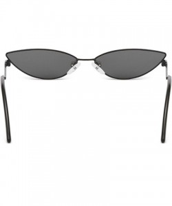 Sport Classic Retro Designer Style Cat's Eye Sunglasses for Women metal AC UV 400 Protection Sunglasses - Black Gray - CL18SA...