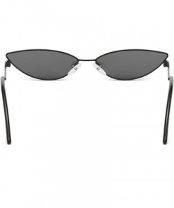 Sport Classic Retro Designer Style Cat's Eye Sunglasses for Women metal AC UV 400 Protection Sunglasses - Black Gray - CL18SA...