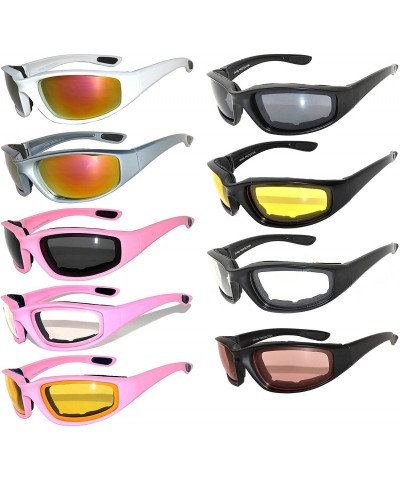 Sport Wholesale Motorcycle Padded Foam Glasses for Outdoor Activity Sport (9_pairs_mixed- PC Lens) - C712M74X875 $31.95