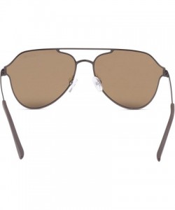 Square Unisex Mens Womens Polarized Aviator Sunglasses Retro Style Designer Celebrity Shades - Brown - Brown - CJ18EHIMM43 $2...