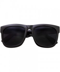 Square XL Men's Big Wide Frame Black Sunglasses - Oversized Thick Extra Large Square - Matte Black - CM18ETNL8TU $14.13