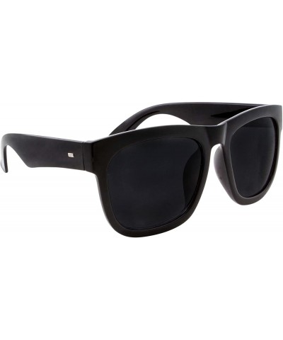Square XL Men's Big Wide Frame Black Sunglasses - Oversized Thick Extra Large Square - Matte Black - CM18ETNL8TU $14.13