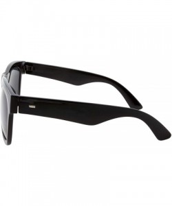 Square XL Men's Big Wide Frame Black Sunglasses - Oversized Thick Extra Large Square - Matte Black - CM18ETNL8TU $14.13