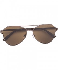 Square Unisex Mens Womens Polarized Aviator Sunglasses Retro Style Designer Celebrity Shades - Brown - Brown - CJ18EHIMM43 $2...