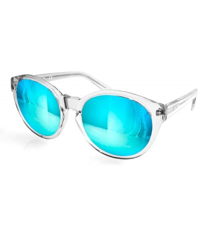 Oversized Womens Daisy Oval Keyhole Sunglasses - Clear - CV11WJPD9VN $95.29