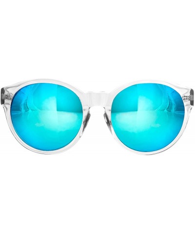 Oversized Womens Daisy Oval Keyhole Sunglasses - Clear - CV11WJPD9VN $45.48