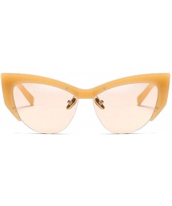Cat Eye Cateye Sunglasses for Women Vintage Retro Cat Eye Half Rimmed glasses - C2 - CK18G94GD35 $19.70