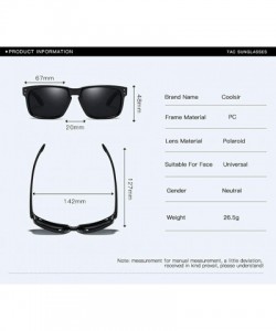 Square Sunglasses Unisex Polarized UV Protection Fishing and Outdoor Baseball Driving Glasses Retro Square Frame Fashion - C9...