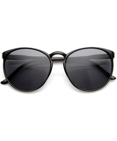 Round Large Retro Fashion P-3 Shape Keyhole Round Sunglasses (Black Smoke) - CA11J47JC7J $19.16