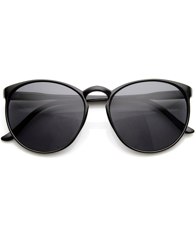 Round Large Retro Fashion P-3 Shape Keyhole Round Sunglasses (Black Smoke) - CA11J47JC7J $10.59