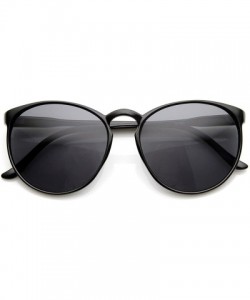 Round Large Retro Fashion P-3 Shape Keyhole Round Sunglasses (Black Smoke) - CA11J47JC7J $10.59