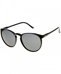 Round Large Retro Fashion P-3 Shape Keyhole Round Sunglasses (Black Smoke) - CA11J47JC7J $10.59