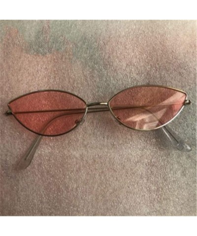 Round Metal Frame Women Cat Eye Sunglasses Cute Sexy Summer Retro Small Black Red Cateye Sun Glasses UV400 - Black - C9197A36...