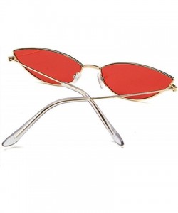 Round Metal Frame Women Cat Eye Sunglasses Cute Sexy Summer Retro Small Black Red Cateye Sun Glasses UV400 - Black - C9197A36...