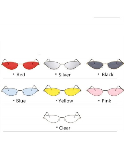 Round Metal Frame Women Cat Eye Sunglasses Cute Sexy Summer Retro Small Black Red Cateye Sun Glasses UV400 - Black - C9197A36...