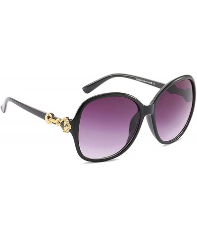 Oversized Classic Retro Designer Style Sunglasses for women PC Resin UV400 - Black - C918SZUEAED $16.72