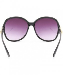 Oversized Classic Retro Designer Style Sunglasses for women PC Resin UV400 - Black - C918SZUEAED $16.72