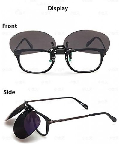 Rectangular Polarized filp up clip-on sunglasses uv protection clip eyeglasses driving fishing fit over prescription glasses ...