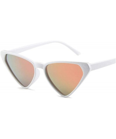 Aviator Sexy Cat Eye Sunglasses Women Brand Designer Triangle Sun Glasses Ladies Black - White Pink - C118XGEZNU2 $8.72