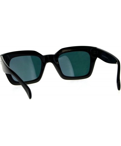 Rectangular Womens Mod Thick Horn Rim Mirror Lens Plastic Boyfriend Sunglasses - Black Pink - C818CIAQH4N $9.44