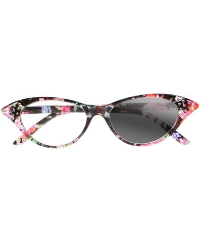 Cat Eye New Women Luxury Rhinestone Cat Eye Transition Photochromic Reading Glasses - Green - CY18HU5ZXUI $18.45