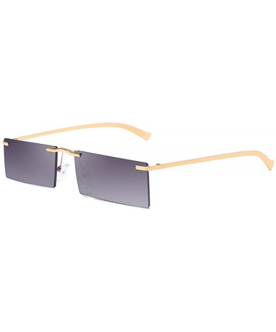 Oversized Retro Vintage Small Square Eyeglasses Plastic Lenses Sunglasses UV400 - A1gold Gray - CQ18NNINK3D $21.31