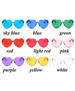 Rimless Heart Shaped Rimless Sunglasses Candy Steampunk Lens for women girl - White - CM18QKCZWW4 $9.91