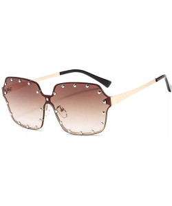 Rectangular OVERSIZED Fashion Sunglasses-Gradient Shades Glasses Unisex-Polarized-Rimless - C - C01905ZUM7A $36.76