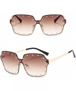 Rectangular OVERSIZED Fashion Sunglasses-Gradient Shades Glasses Unisex-Polarized-Rimless - C - C01905ZUM7A $36.76