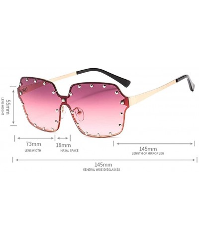 Rectangular OVERSIZED Fashion Sunglasses-Gradient Shades Glasses Unisex-Polarized-Rimless - C - C01905ZUM7A $36.76