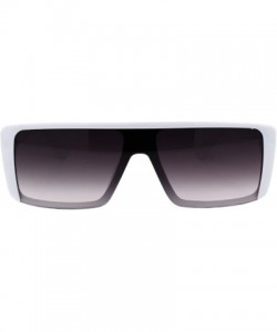 Rectangular Flat Top Rectangular Sunglasses Unisex Fashion Mob Designer Style Shades UV 400 - White (Smoke) - C2197QCNAT0 $9.84