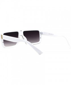 Rectangular Flat Top Rectangular Sunglasses Unisex Fashion Mob Designer Style Shades UV 400 - White (Smoke) - C2197QCNAT0 $9.84