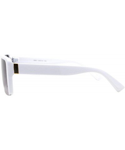 Rectangular Flat Top Rectangular Sunglasses Unisex Fashion Mob Designer Style Shades UV 400 - White (Smoke) - C2197QCNAT0 $9.84