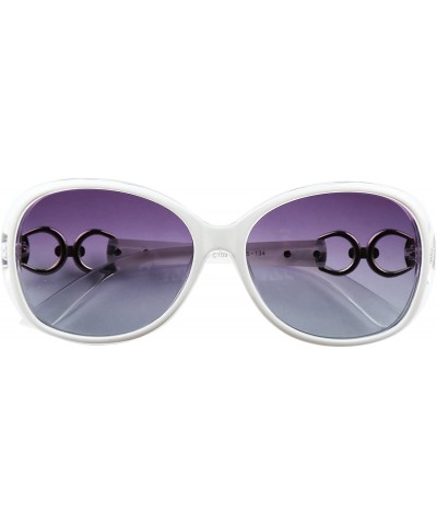 Oversized Classic Women's Shades Oversized Glasses Polarized Sunglasses UV400 - White Frame / Gradient Purple - CS12OB8X4TG $...