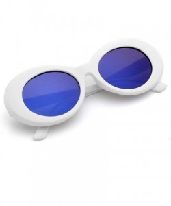 Round Bold Retro Oval Lens Mod Style Thick Frame Sunglasses Clout Goggles 1212 - Deep Blue - C6189C0CXL8 $34.62