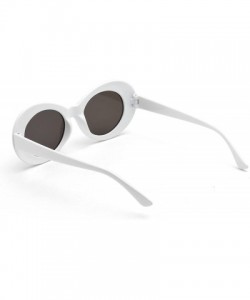 Round Bold Retro Oval Lens Mod Style Thick Frame Sunglasses Clout Goggles 1212 - Deep Blue - C6189C0CXL8 $34.62
