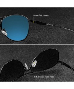 Sport Premium Polarized Aviator Sunglasses for Men - UV400 Mirrored Lens - Silver&light Blue - CB18C5ZKSC3 $29.80