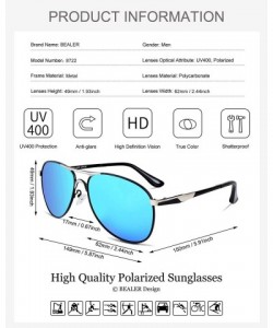 Sport Premium Polarized Aviator Sunglasses for Men - UV400 Mirrored Lens - Silver&light Blue - CB18C5ZKSC3 $29.80