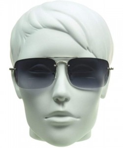 Square Gradient Bifocal Sunglasses for Men Women Aviator Tinted Readers - Gradient Smoke / Silver - C6196SOHWK6 $11.47