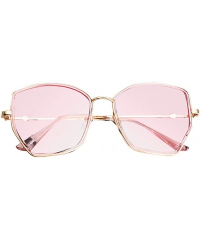 Semi-rimless Unisex Polarized Sunglasses Classic Women Retro Irregular Sun Glasses Eyewear Frame Glasses - Pink - CP196IY49A5...