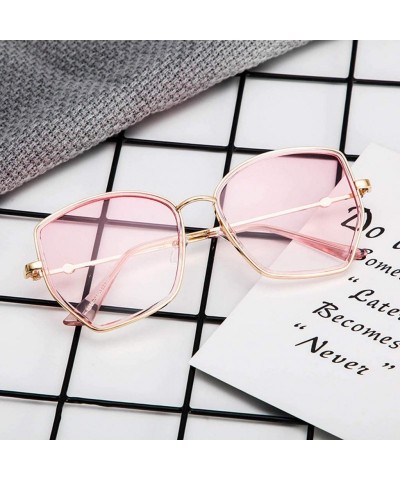 Semi-rimless Unisex Polarized Sunglasses Classic Women Retro Irregular Sun Glasses Eyewear Frame Glasses - Pink - CP196IY49A5...