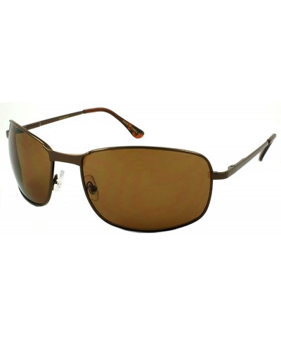 Aviator Over-sized Rectangular Metal Frame Sunglasses w/Spring Hinge BG20843S - Bg20843s Brown - C8118DLMMI3 $11.28