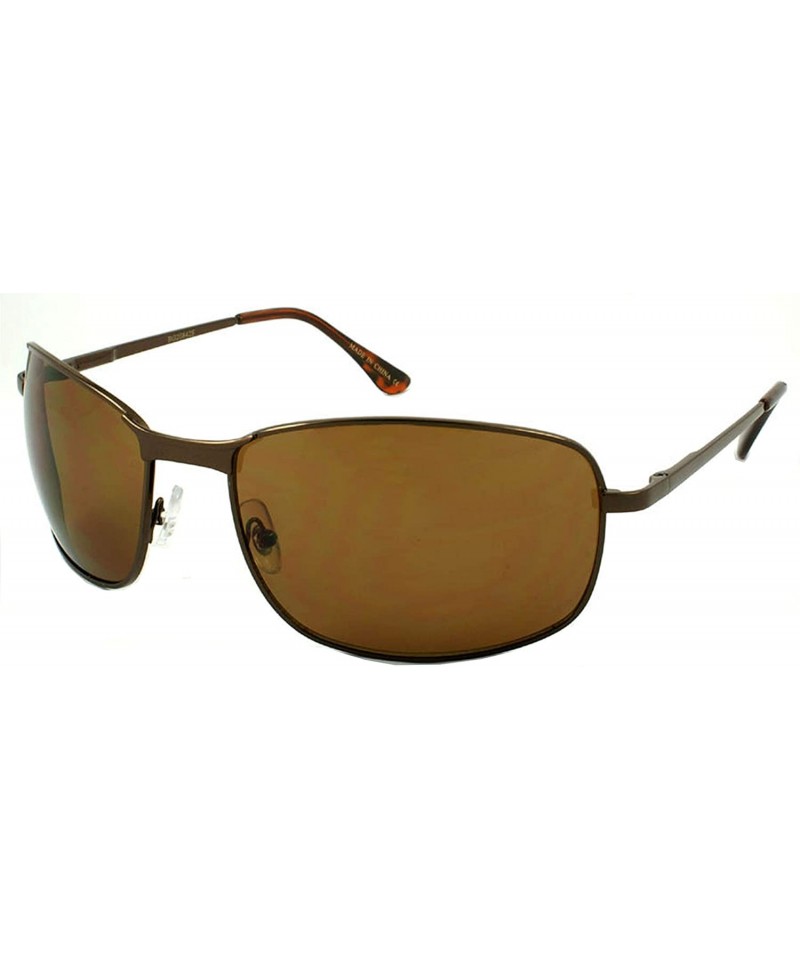 Aviator Over-sized Rectangular Metal Frame Sunglasses w/Spring Hinge BG20843S - Bg20843s Brown - C8118DLMMI3 $11.28