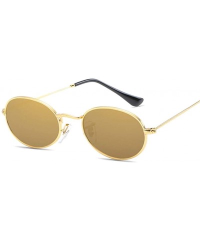 Round Women Round Sunglasses Retro Sun Glasses For Girls Female Oval Sunglass Mirror - Gold Pink - CV19992QG86 $10.33