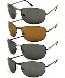 Aviator Over-sized Rectangular Metal Frame Sunglasses w/Spring Hinge BG20843S - Bg20843s Brown - C8118DLMMI3 $11.28